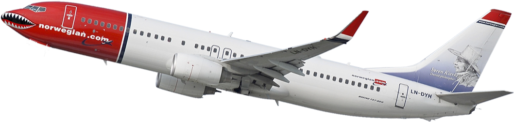Norwegian Jet - Norwegian Plane Transparent Background (1200x358), Png Download