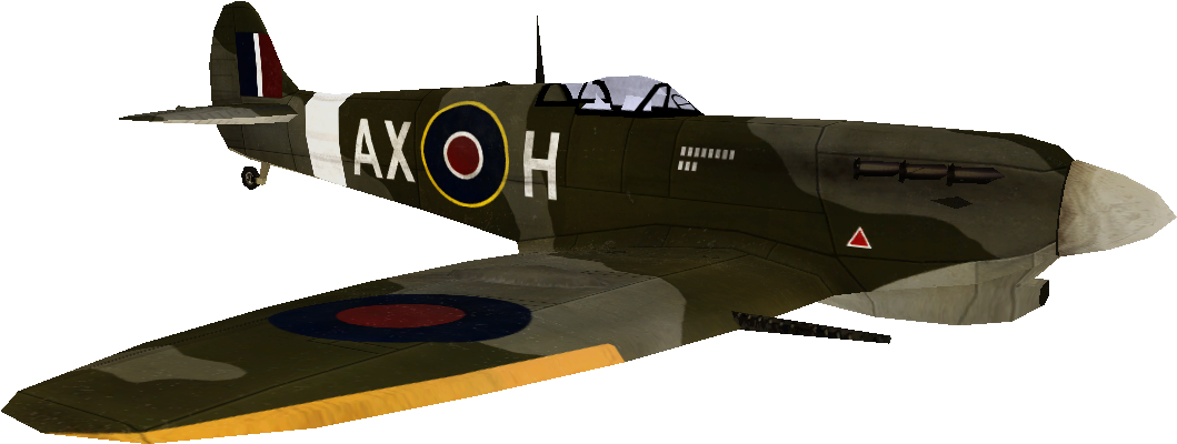 Spitfire Model Cod2 - Call Of Duty Spitfire (1068x458), Png Download