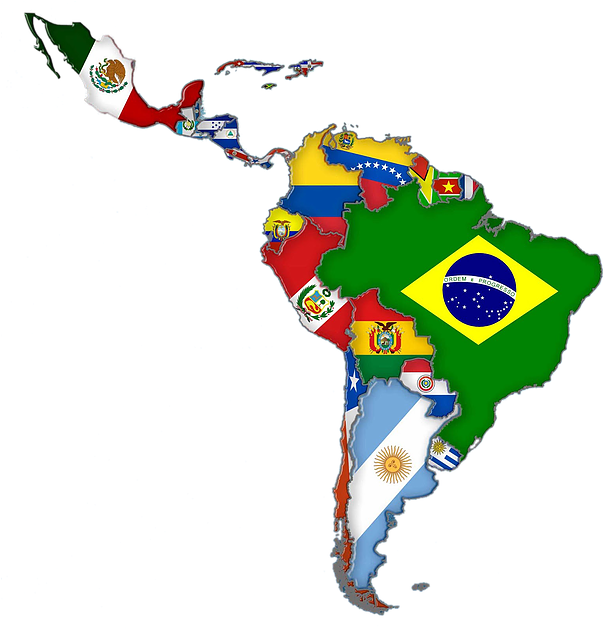 272kib, 630x630, America-latina - Latin America Flag Map (630x630), Png Download