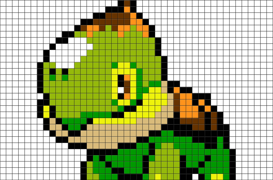 Pixel Art Pokemon Turtwig (880x581), Png Download