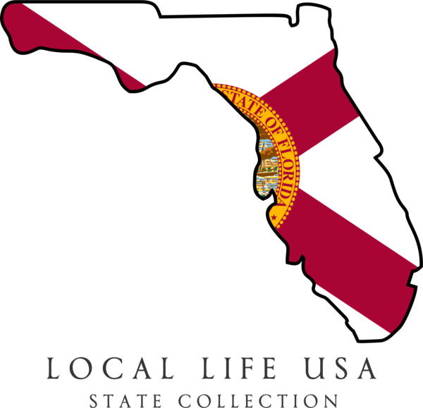 Florida State Collection Tee - Florida Flag - Throw Pillow - White - 14x14 - White (600x579), Png Download