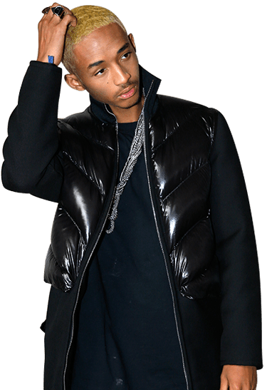 Hi, Jaden Smith - Leather Jacket (375x547), Png Download