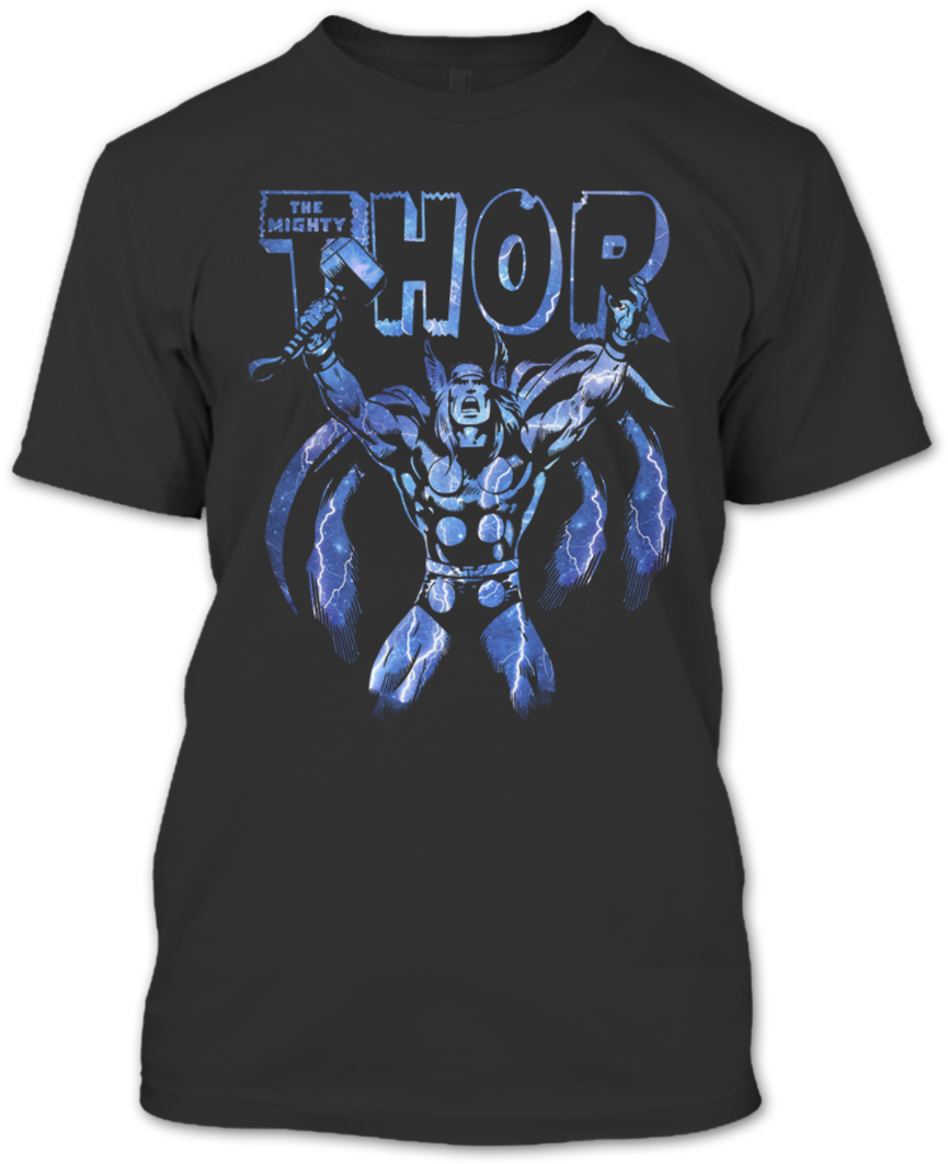 A Black T-shirt With The Shopify Logo - Thor Super Hero T Shirts (1080x1080), Png Download
