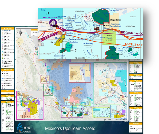 Ipd Latin America Mexico Oil & Gas Maps - Mexico (652x548), Png Download