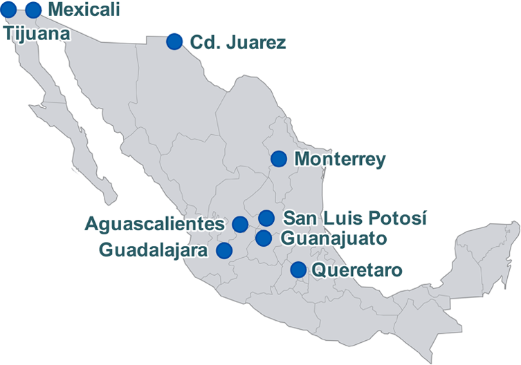 Manufacturing In Mexico Locations - Oaxaca Map (753x528), Png Download