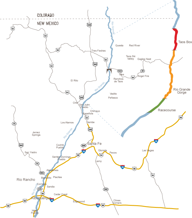 Rio Grande Map - Rio Grande River Nm Map (664x752), Png Download