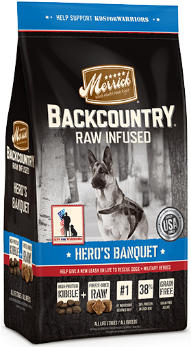 Merrick Backcountry Raw Infused Hero's Banquet Dry - Merrick Back Country Big Game 22lb Dry Dog Food (294x505), Png Download