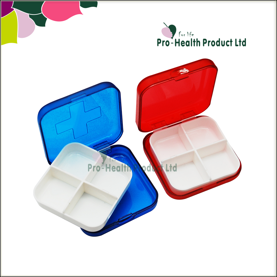 Ph1224a 4 Compartments Portable Square Shape Travel - Pill Organizer (900x900), Png Download