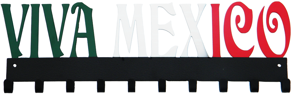 Viva Mexico Custom Green White & Red 10 Hook Medal - Verde Blanco Y Rojo Mexico (1000x400), Png Download