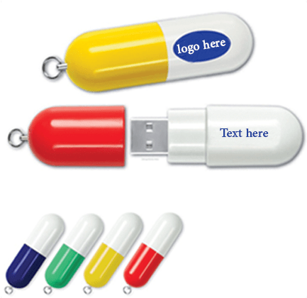 Capsule Shape Usb - Capsule Shape Pen Drive (500x500), Png Download