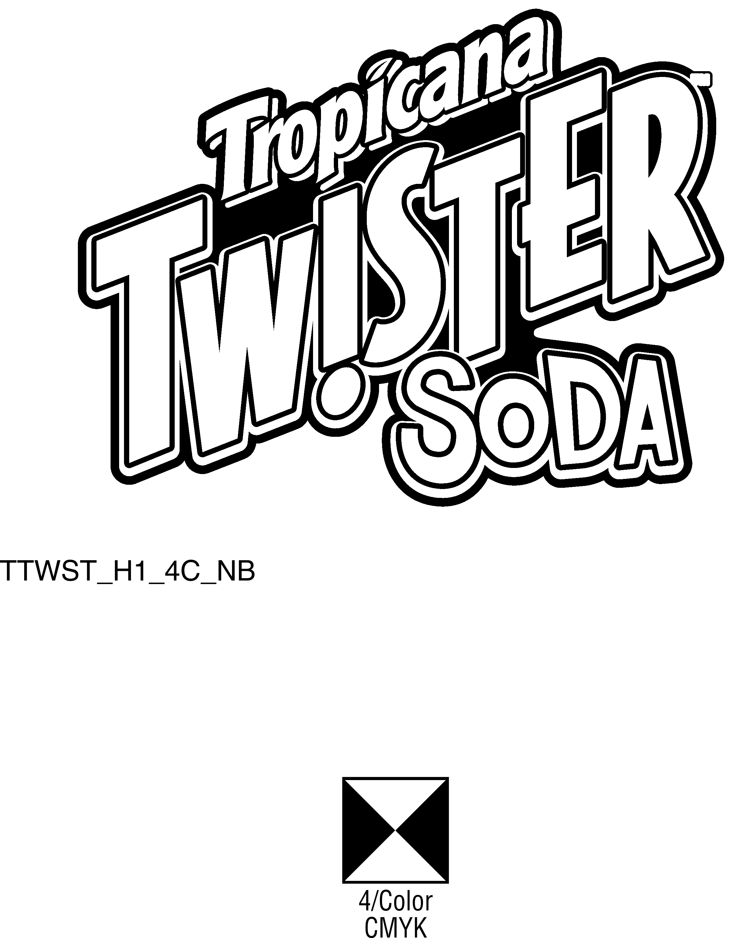 Tropicana Twister Soda Logo Black And White - Tropicana Twister Soda (2400x3071), Png Download