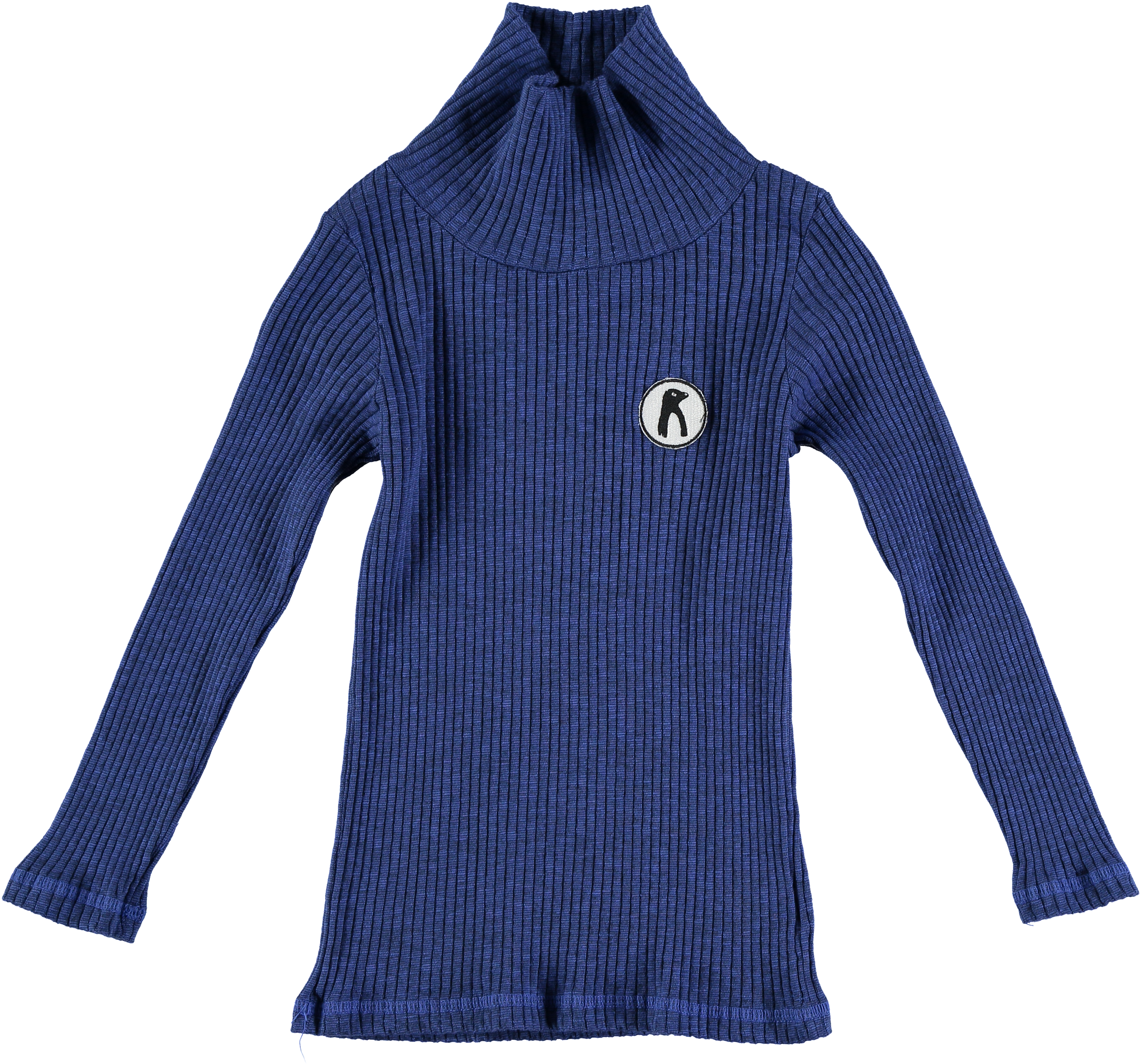 Picnik Blue Ribbed Turtleneck - Polyester (3251x3033), Png Download