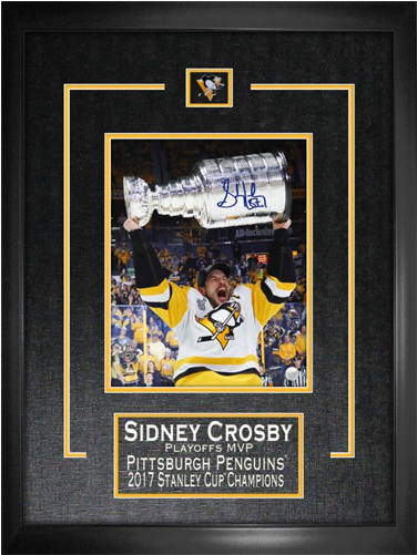 Sidney Crosby Autographed And Framed 8 By 10 - Sidney Crosby 2017 Stanley Cup Champions Autographed (500x500), Png Download
