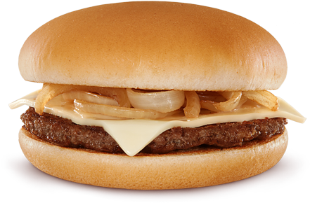 Grilled Onion Cheddar Burger - Mcdonald's Onion Burger (444x405), Png Download