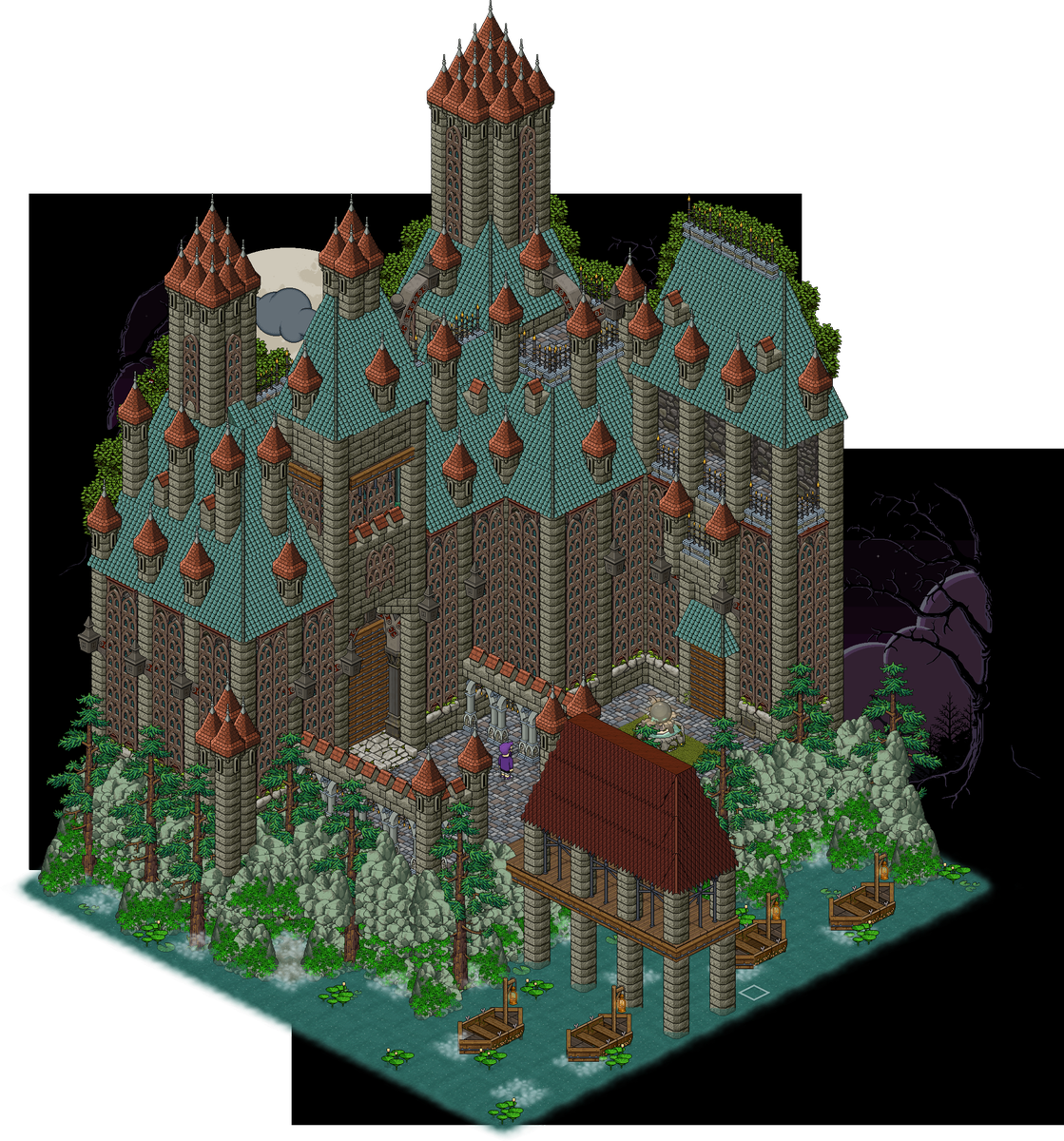 Habbo Snapshot On Twitter - Habbo Twitter Castle (1119x1200), Png Download