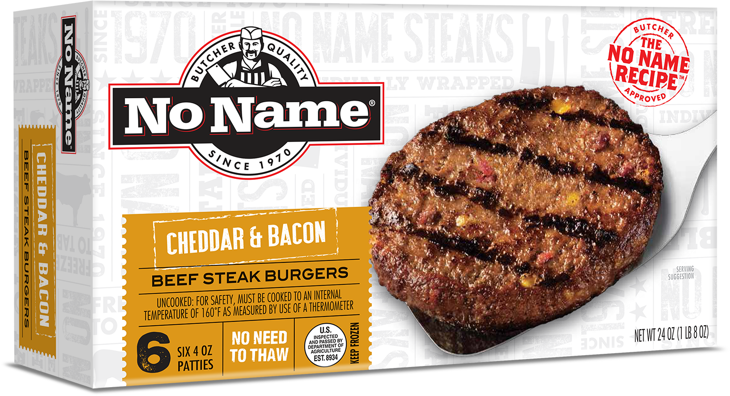No Name® Cheddar And Bacon Steak Burgers - No Name Meatballs, Wild Rice - 20 Oz (1650x1042), Png Download