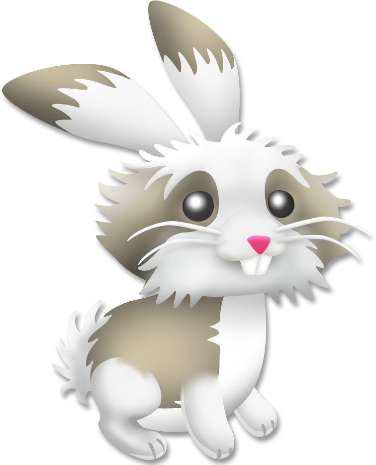 Fluffy Bunny - Cartoon (933x933), Png Download