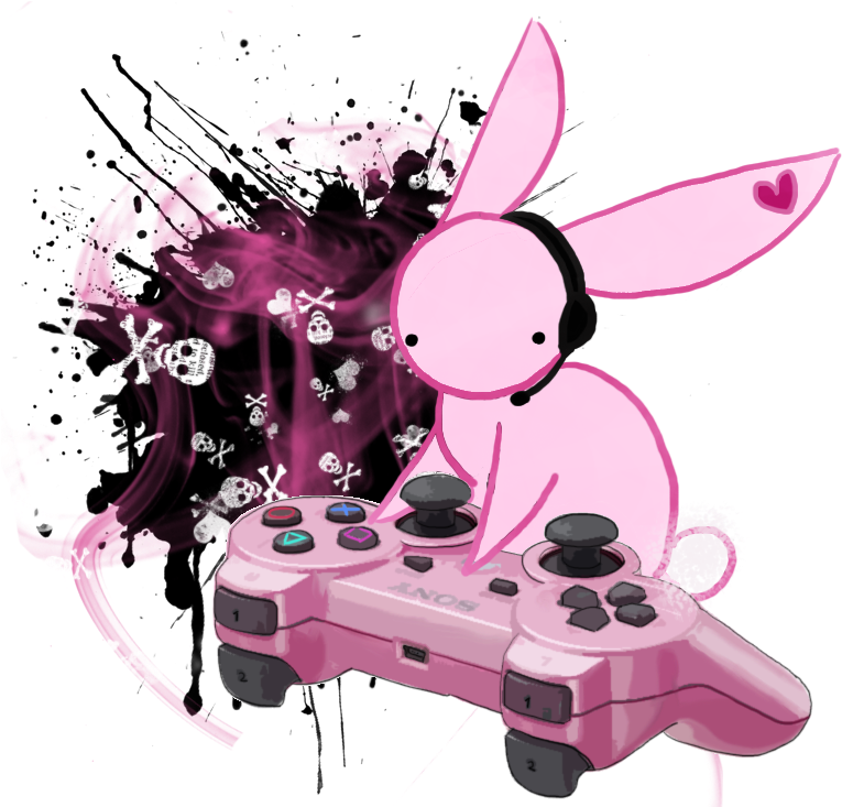 Gamer Bunny - Dual Shock 3 (candy Pink) (796x732), Png Download