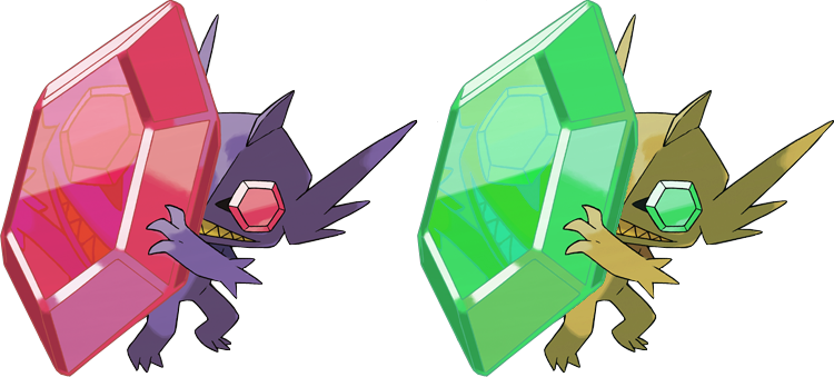 A Partir De Pokémon Rubí Omega Y Pokémon Zafiro Alfa - Pokemon Shiny Mega Sableye (750x339), Png Download