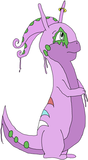 Slightly Differently Color Than Normal Goodra, Back - Cartoon (300x543), Png Download