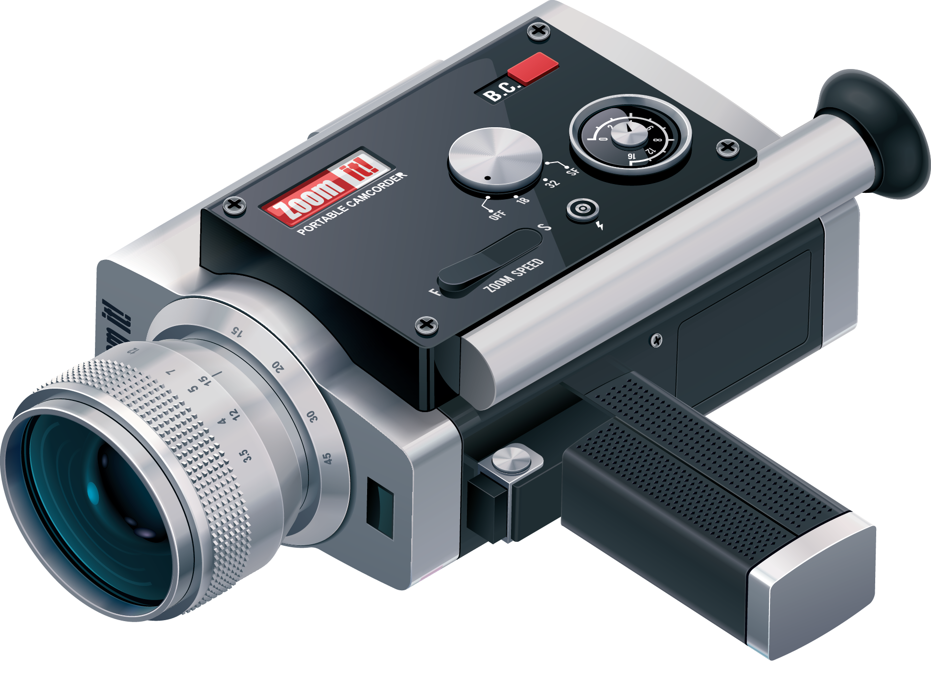 Retro Movie Camera Icon - Retro Camcorder (1902x1375), Png Download