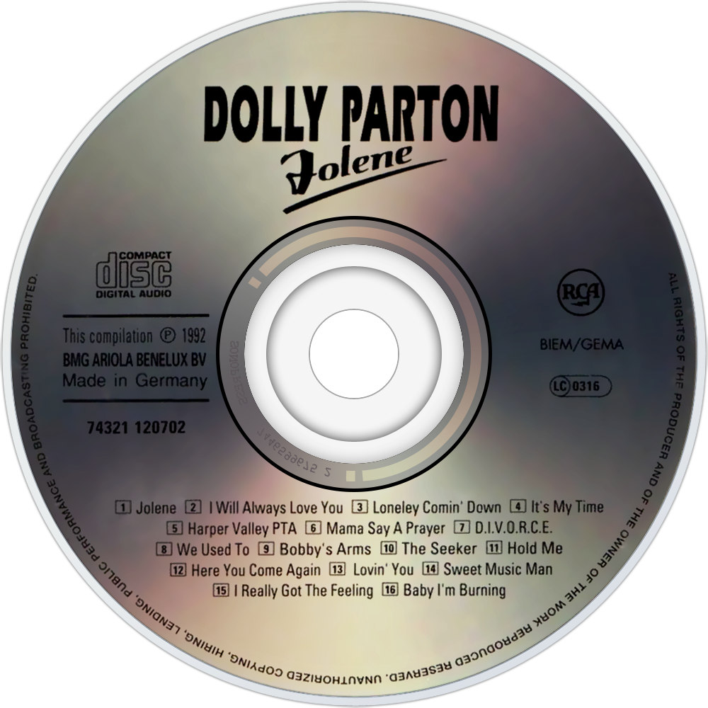 Dolly Parton Jolene Cd Disc Image - Dolly Parton Jolene Cd (1000x1000), Png Download