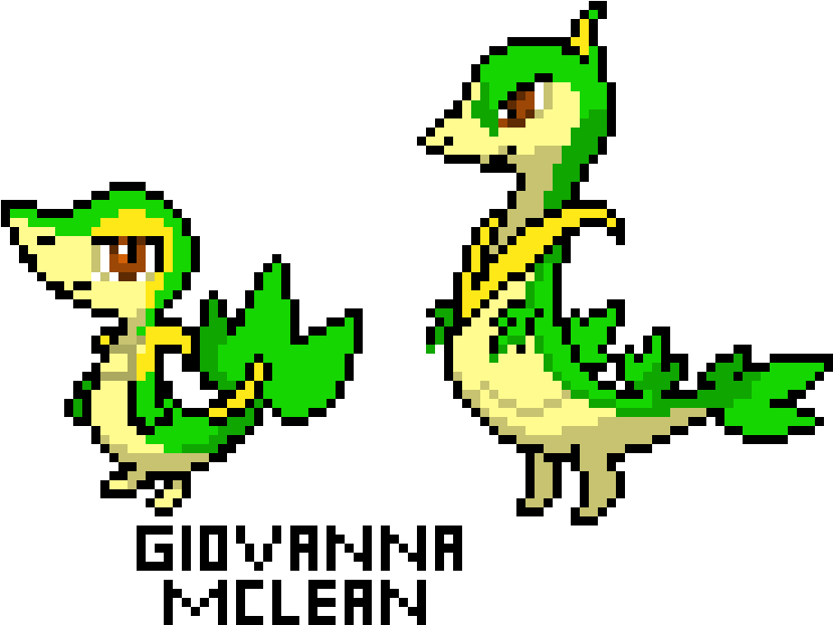 Snivy & Servine - Servine Pixel (1000x760), Png Download