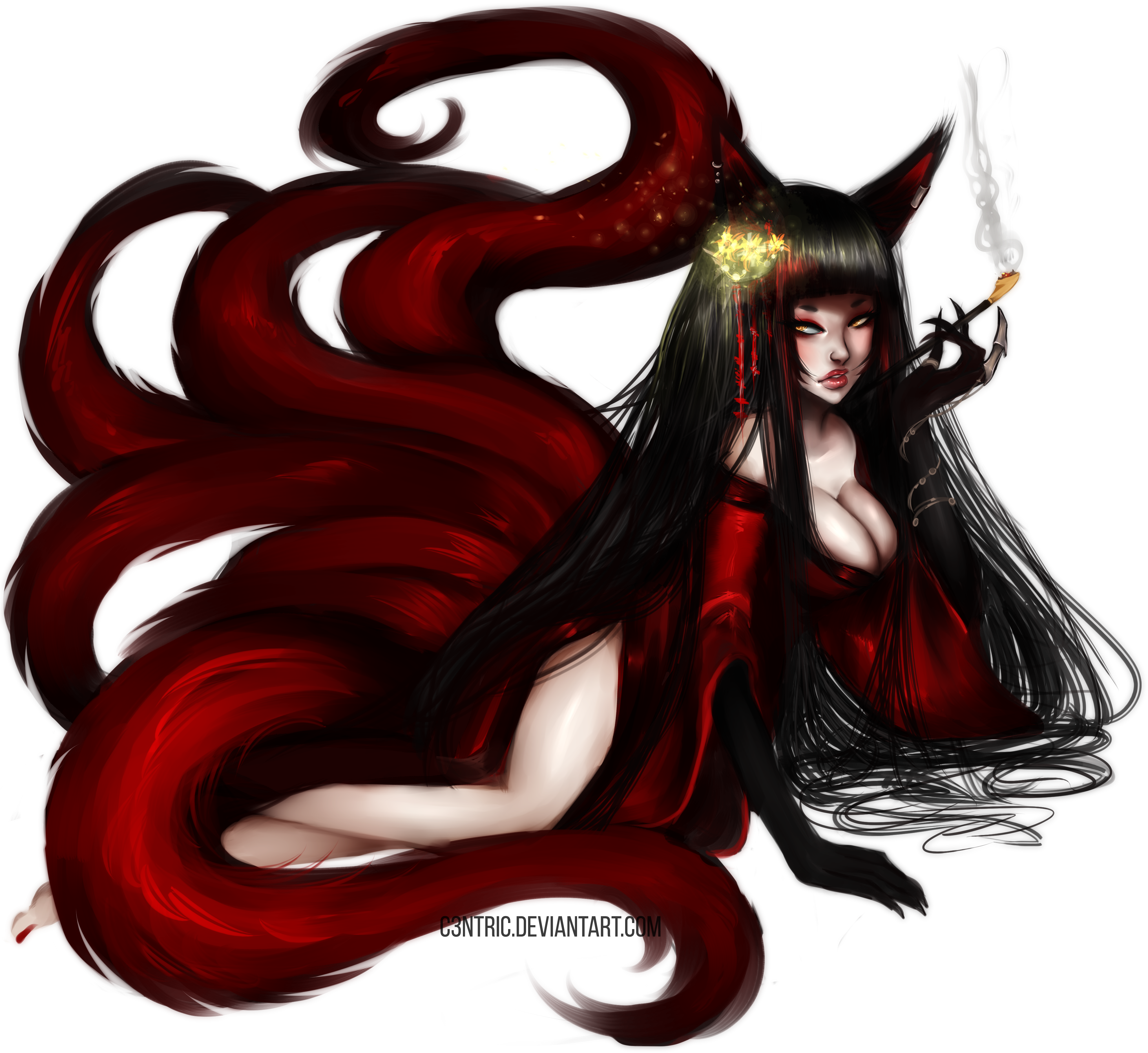 Kitsune - Кицунэ Png (3973x3711), Png Download