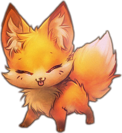 Kawaii Cute Fox Drawing (414x452), Png Download