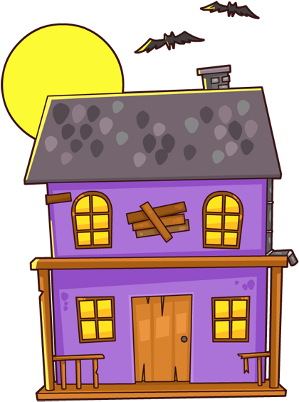 Haunted Clipart Simple - Easy Cartoon Haunted House (600x658), Png Download