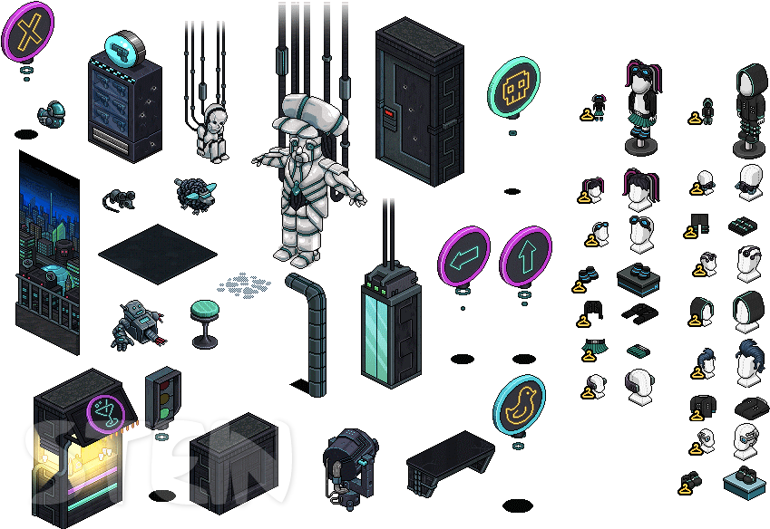 A Próxima Campanha Do Habbo Denomina-se Cyberpunk E - Pixel Art Woman Cyberpunk (1000x800), Png Download