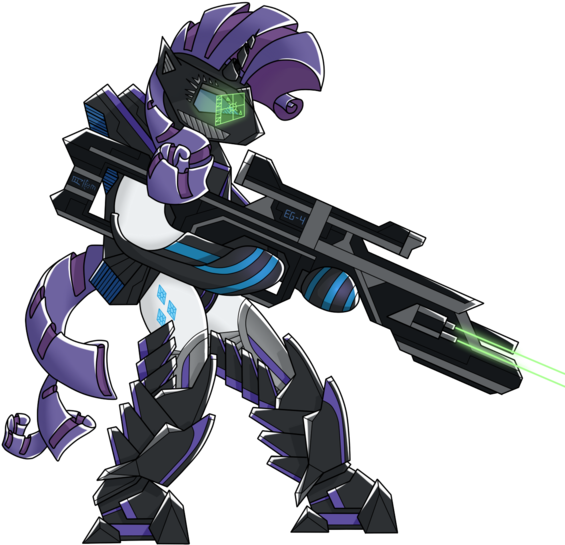 Lunarsnowfall, Badass, Bipedal, Cutie Mark, Cyberpunk, - Rarity Sniper (600x600), Png Download