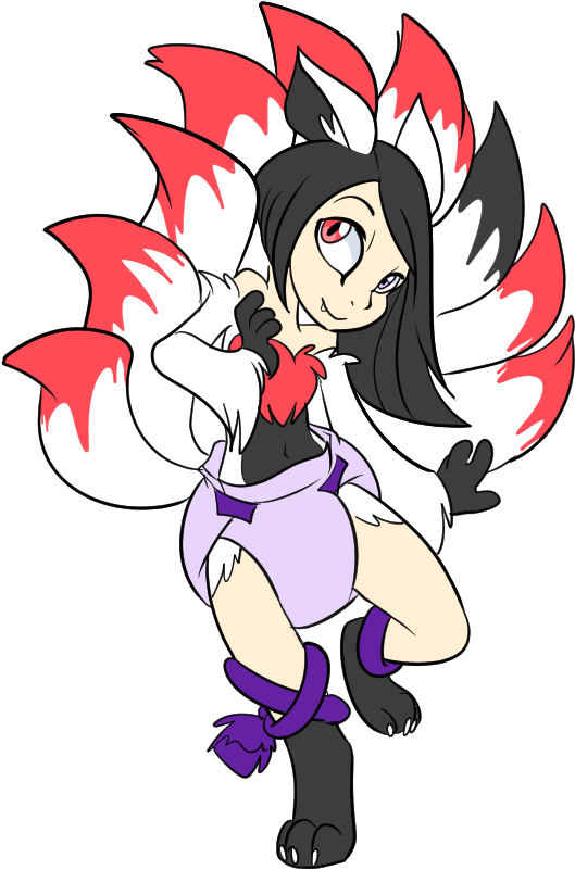 Emilia The Human/kitsune/delphox Hybrid - Human (634x960), Png Download
