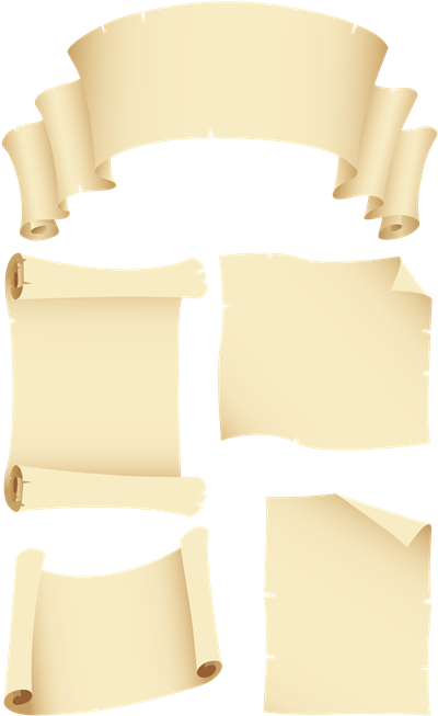 古代紙やクラフト紙でロールやブック < オールドペーパー < カテゴリ別一覧 - Scroll Paper Vector Flat (455x682), Png Download