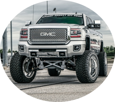 Lifted Truck At Swamp Donkey - Swamp (380x338), Png Download