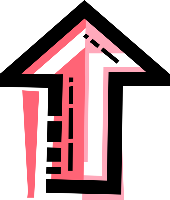 Vector Illustration Of Upwards Pointing Arrow Pointer - Sign (598x700), Png Download