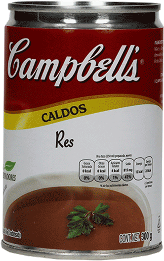 Caldo De Res Lata 300 Gr - Campbell's Old Fashioned Vegetable Condensed Soup - (372x550), Png Download