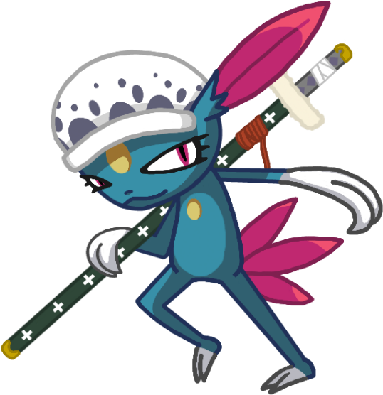 Sneasel Of Death Trafalgar Law By Cuttycommando On - One Piece Law As Pokemon (570x590), Png Download
