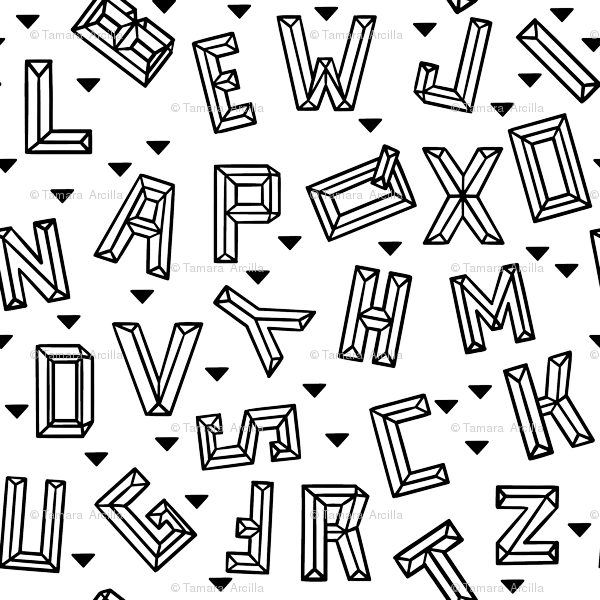 Jpg Royalty Free Stock Geometric Monochrome Letters - Geometric Alphabet Letters (600x600), Png Download
