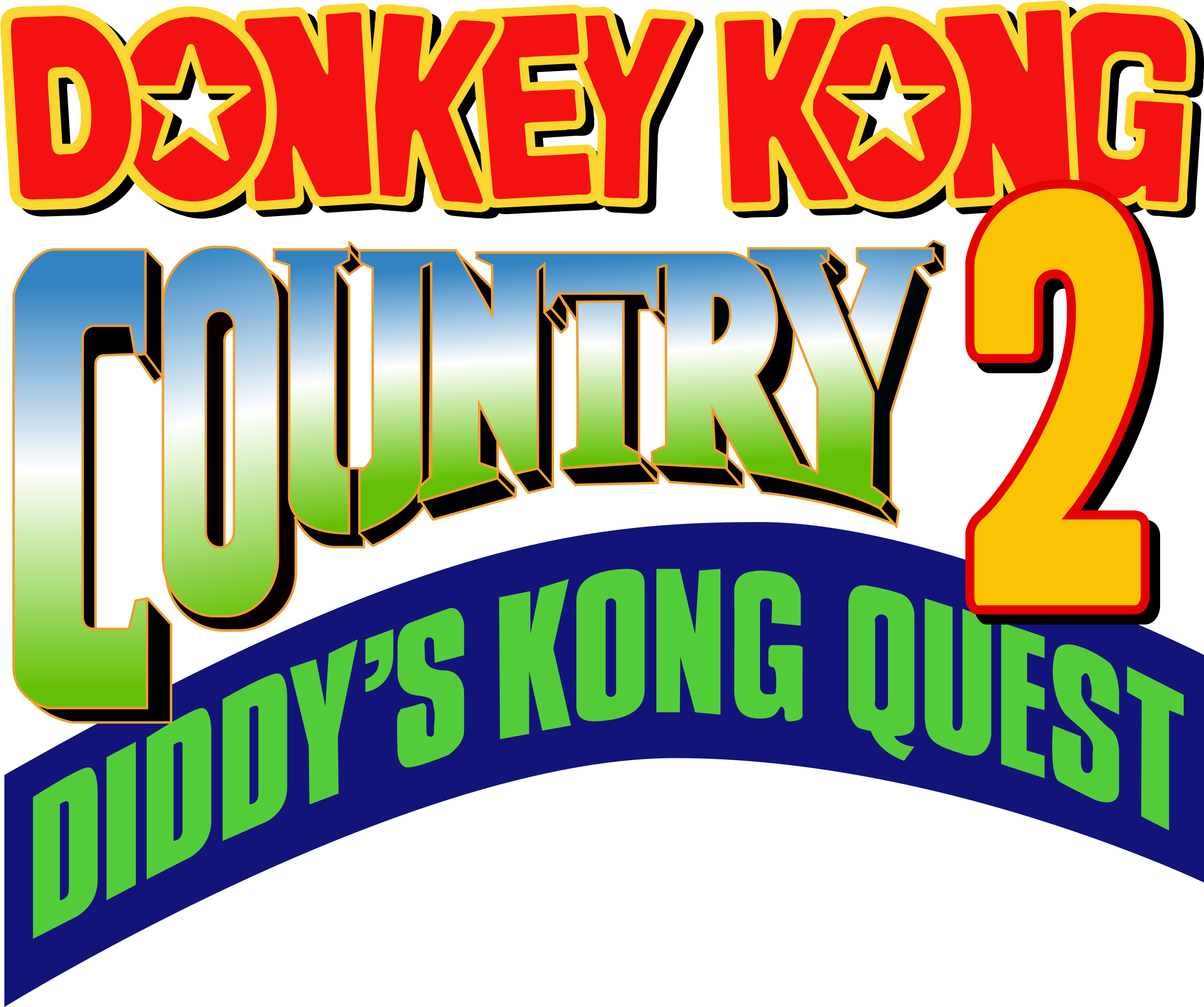 Donkey Kong Country - Donkey Kong Country 2 Logo Png (3830x2123), Png Download
