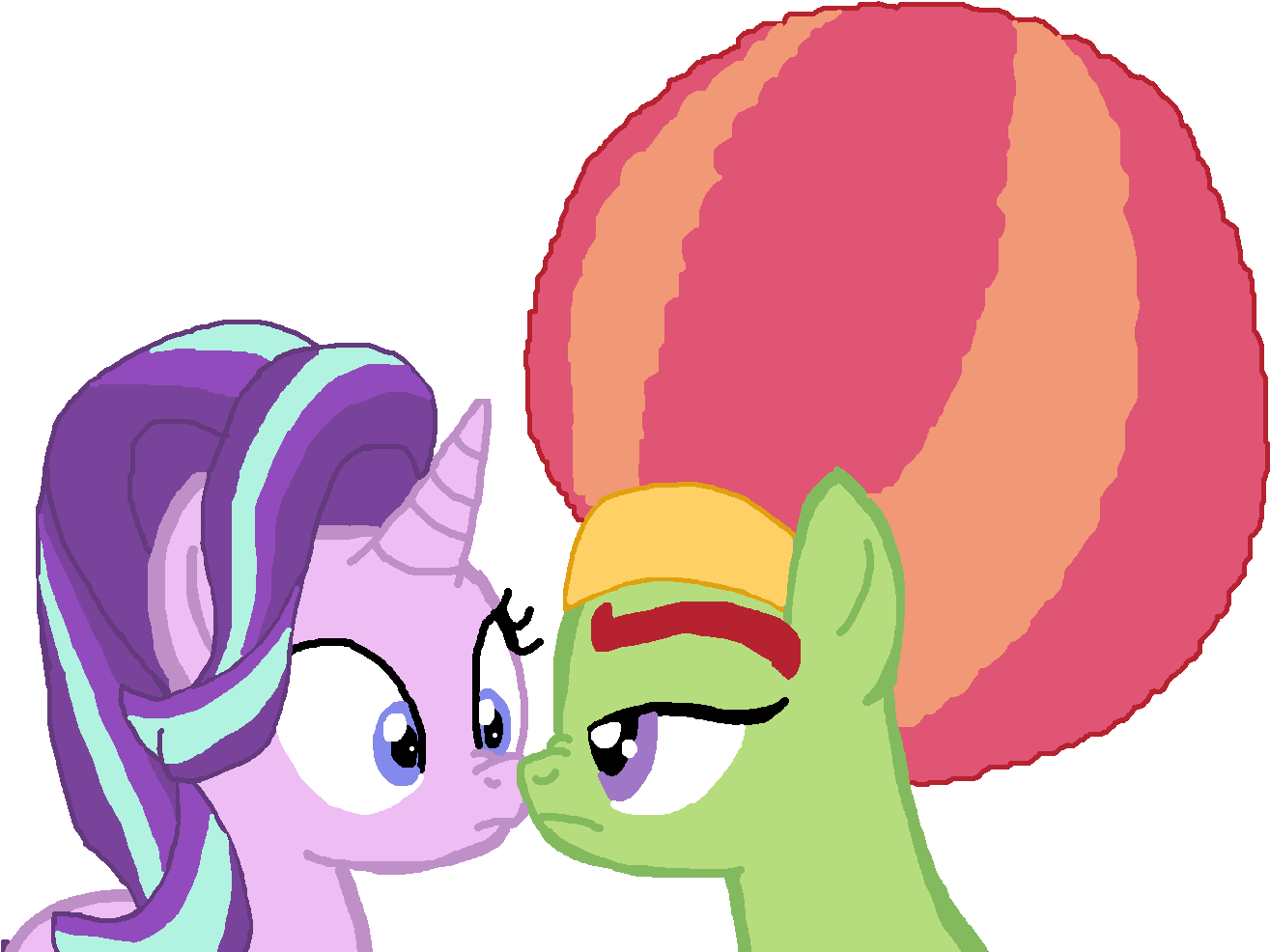 Afros Images Starlight Glimmer With Afro Tree Hugger - Cartoon (1359x1012), Png Download