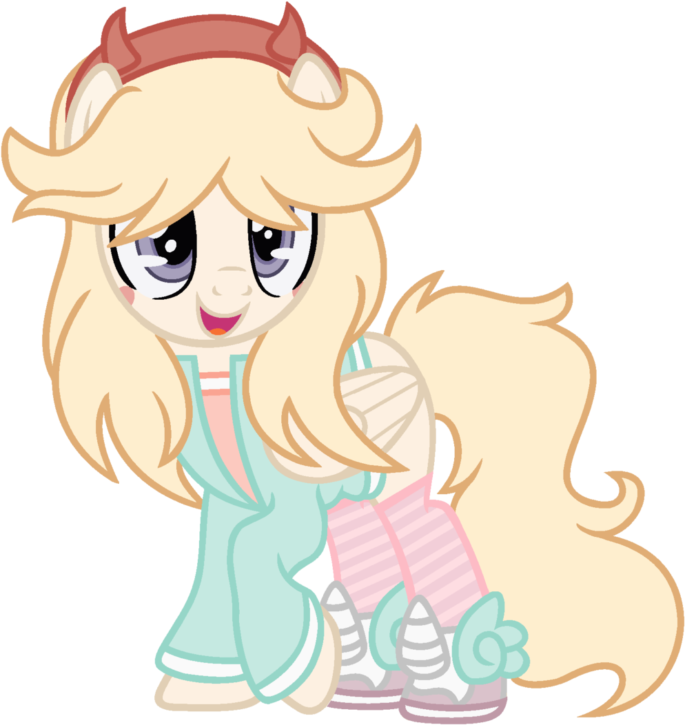 Bezziie, Clothes, Female, Mare, Pegasus, Ponified, - Star Butterfly Version Pony (1024x1079), Png Download