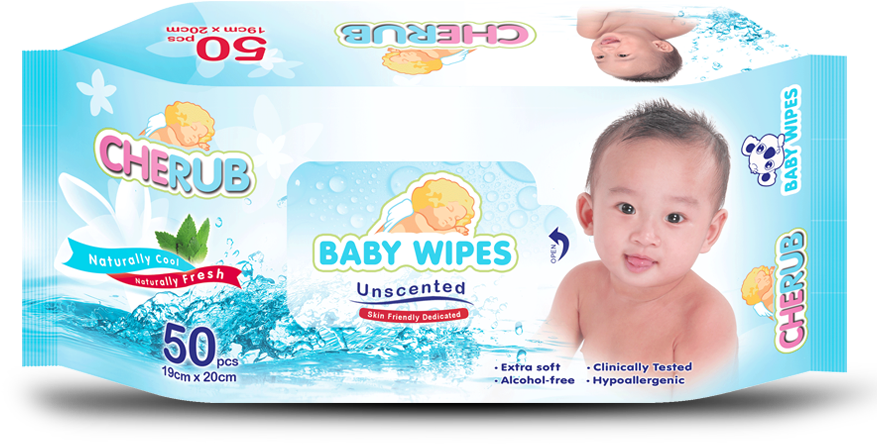 Cherub Baby Wipes 50's - Cherub Wet Wipes (887x768), Png Download