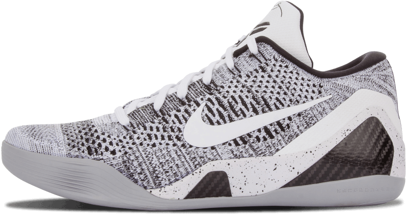 Nike Kobe 9 Elite Low 9.5 Shoes White / Black 639045 (1000x600), Png Download