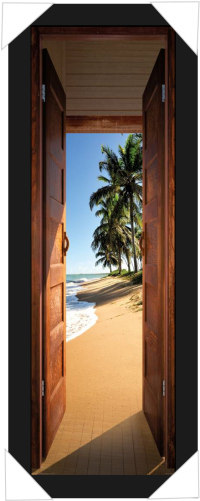 #534 - Deco Panel 52x156 Beach Door (500x500), Png Download