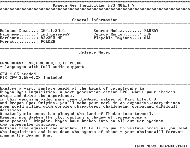 Dragon - Age - Inquisition - Ps3 - Eur - Multi7-ind - Density (632x492), Png Download