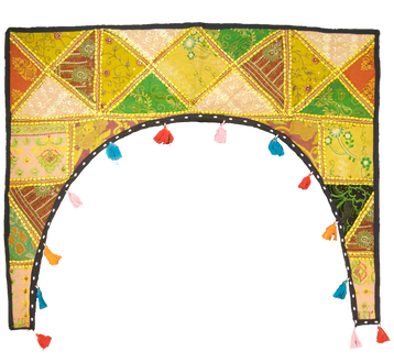Handstitched Indian Patchwork Doorway Cover - Visual Arts (498x333), Png Download