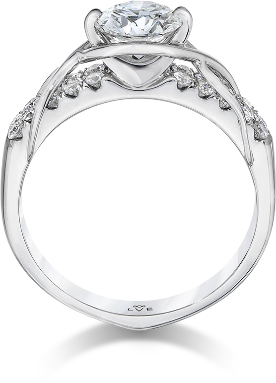 Unique Lve Multi Diamond Engagement Ring Set In 18k - Engagement Ring (900x900), Png Download