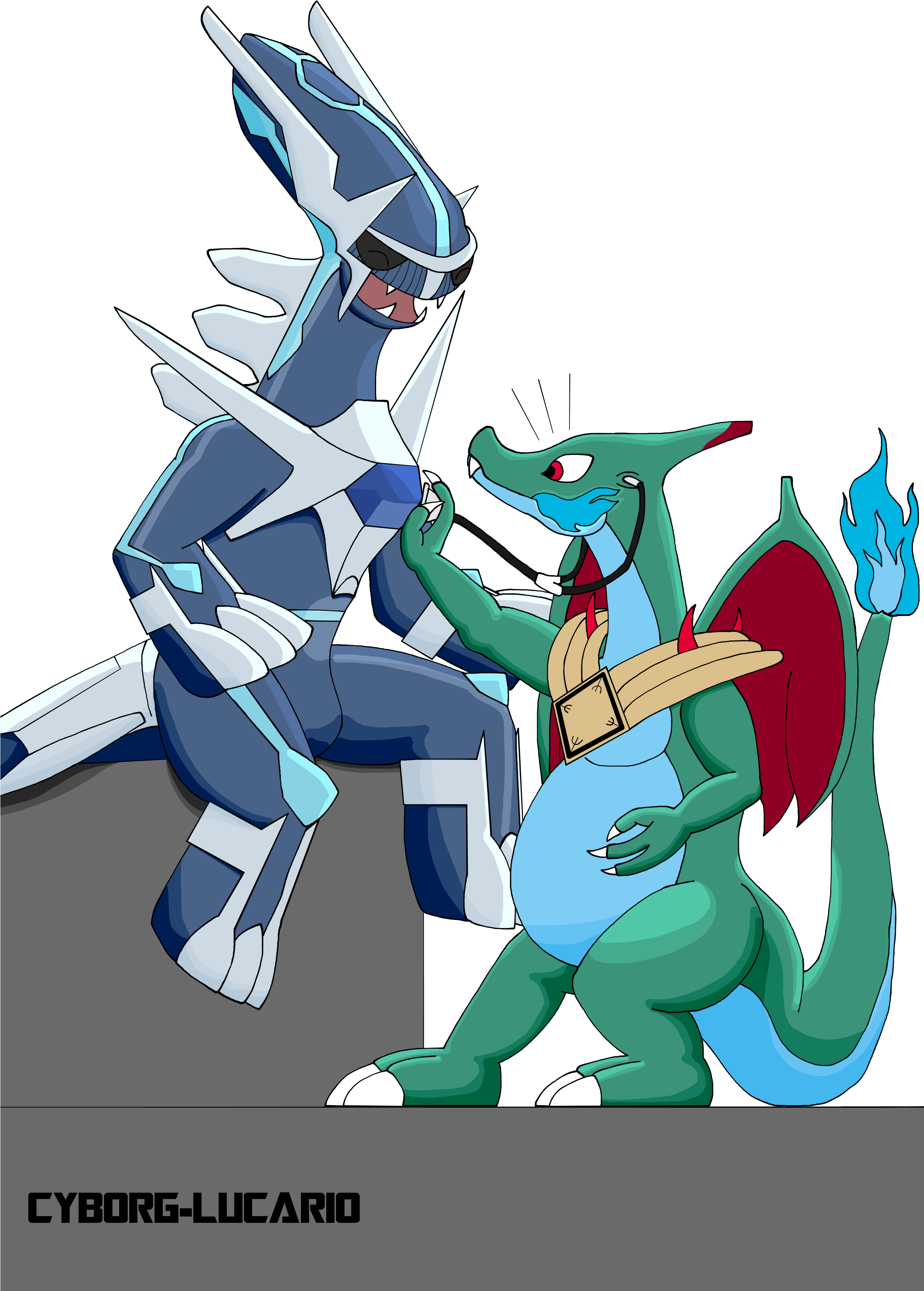 [com] Drakaiser Checking Up Dialga (2480x3508), Png Download