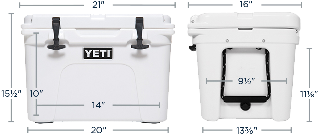 Yeti 35's Height, Length And Width - Yeti Tundra 35 Ice Box- 27l - White (658x280), Png Download